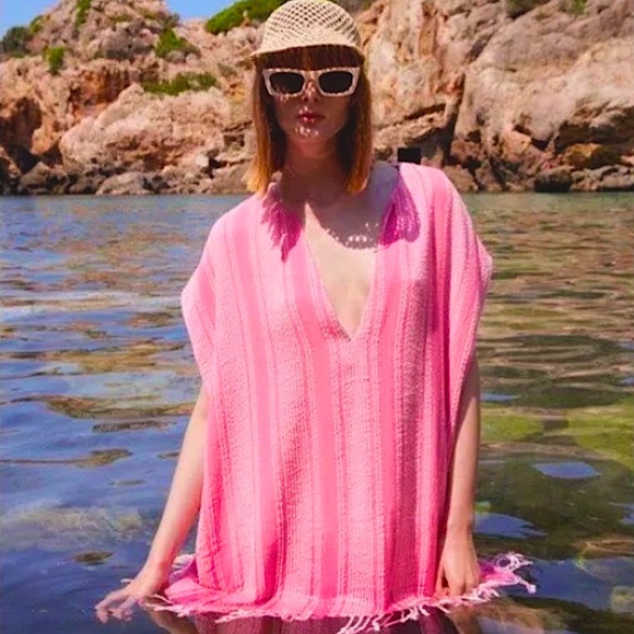 Zara Fringe Rustic Caftan Swim Cover Up - Picture 11 of 12